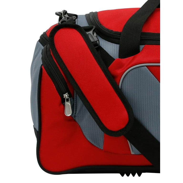 Protege 22 inch Sport and Travel Duffel Bag w/ Shoulder Strap, Red, Adult Unisex