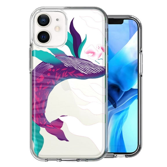 MUNDAZE For Apple iPhone 11 Mystic Floral Whale Design Double Layer Phone Case Cover