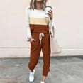 thumbnail image 2 of Simua Sweatsuit Sets for Women 2 Piece Lounge Set Loose Long Sleeve Shirts and Jogger Sets Fall Outfits Sets Colorblock Tracksuits with Pockets, 2 of 6
