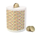 thumbnail image 3 of Christmas Piggy Bank, Ornamental New Year's Eve Party Elements as Colorful Balls with Snowflake Print, Ceramic Coin Bank Money Box for Cash Saving, 3.6" X 3.2", Multicolor, by Ambesonne, 3 of 4
