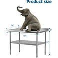 thumbnail image 2 of Garvee Stainless Steel Work Table with Backsplash, 48 x 24 x 34", 2 Tiers, Food Prep Worktable, Silver, 2 of 9