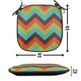thumbnail image 4 of Chevron Chair Seating Cushion Set of 6, Vintage Zigzag Pattern Royal Jagged Regular Limitless Simple Traces Art Work, Seat Pads for Office with Anti-slip Backing, 16"x16", Multicolor, by Ambesonne, 4 of 7