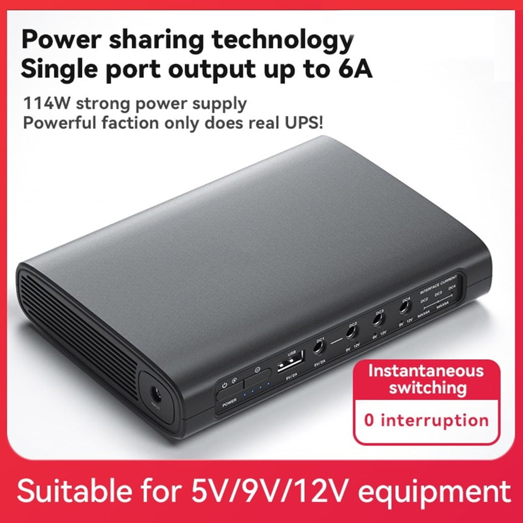 5V 9V 12V UPS Power Supply 16000/20000/256000mAh Lithium Battery Backup for Secure Continuous Electronic Devices