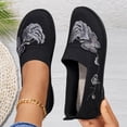 thumbnail image 6 of Womens Slip‑On Fly‑Knit Shoes Casual Hollow‑Out Butterfly Floral Embroidered Flat Walking Shoes Non‑Slip Soft Sole Daily Comfort Loafers Cute Flying Woven Loafers Lightweight Mesh Shoes, 6 of 8