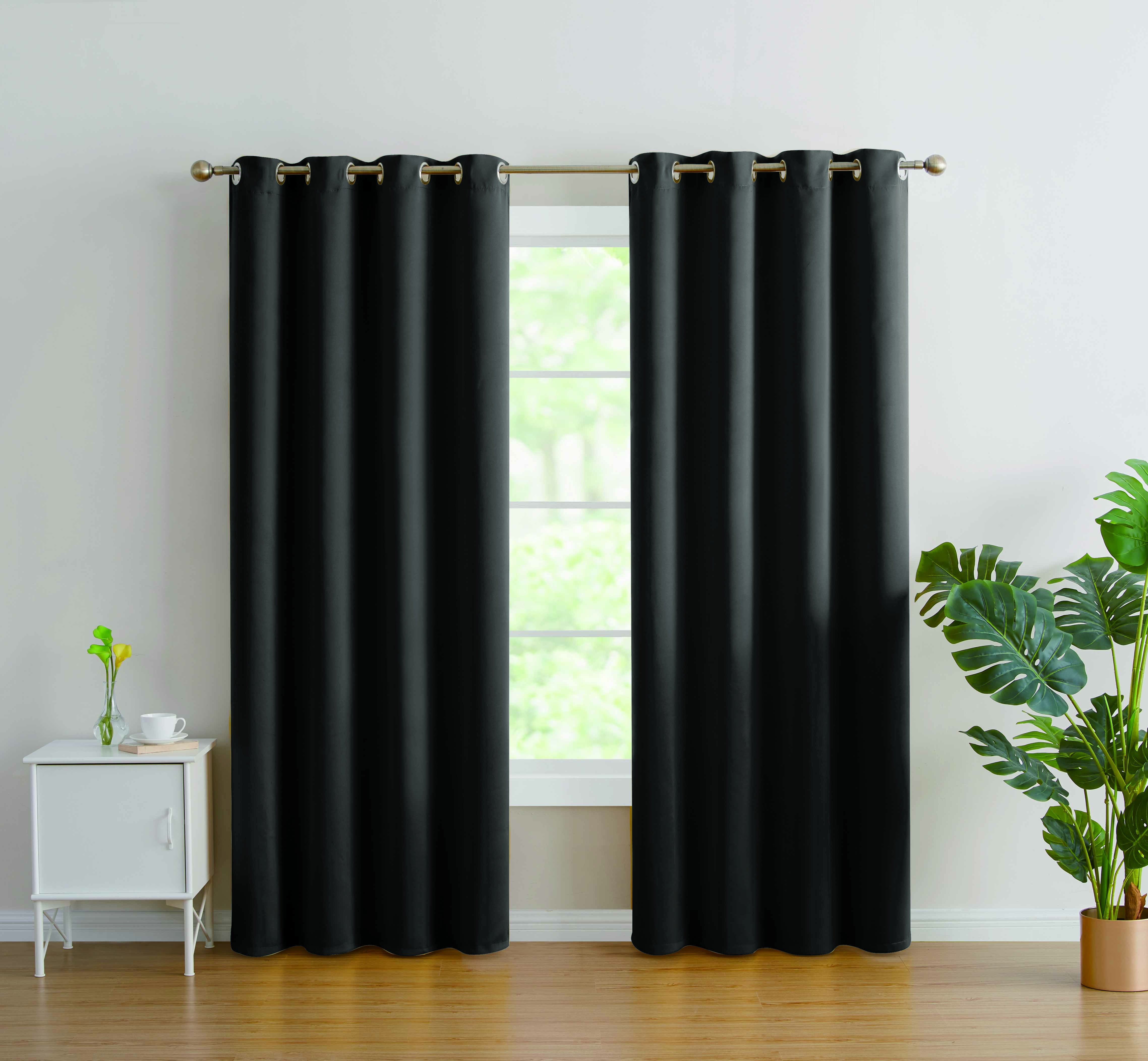 2PC SET  Panel Grommet Insulated Lined Blackout Window Curtain Treatment  84" 