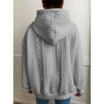 thumbnail image 4 of Cable Knit Hoodie (L, White), 4 of 10
