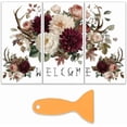 thumbnail image 1 of Juego de 3 calcomanías de flores y dalias con diseño de cuernos de ciervo para muebles y manualidades (15 x 30 cm). Incluye espátula., 1 of 9