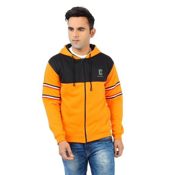Chanda Khuba Hoodies for Men Black Fleece Blend Full Sleeve Sweatshirt for Men - CKHD04-04-S