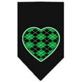 thumbnail image 2 of Pet and Dog Bandana Screen Printed, "Green Argyle Heart", 2 of 10