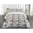 thumbnail image 3 of Ambesonne Bowling Quilted Bedspread Set 3 Pcs, Color Doodle Retro, Queen Size, Multicolor, 3 of 5