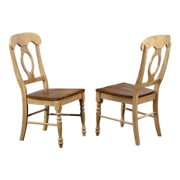 The Hamptons Collection Set of 2 Brown Handcrafted Wooden Dining Chairs 38”