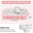 thumbnail image 4 of 3 Pieces Ice Cube Mold, Silicone Ice Cube Tray XL With Lid, Stackable And Dishwasher Safe Ice Cube Molds, For Beer,Wine And Baby Snack Included (3 Color, Set Of 3(18 Ice Cubes)), 4 of 8