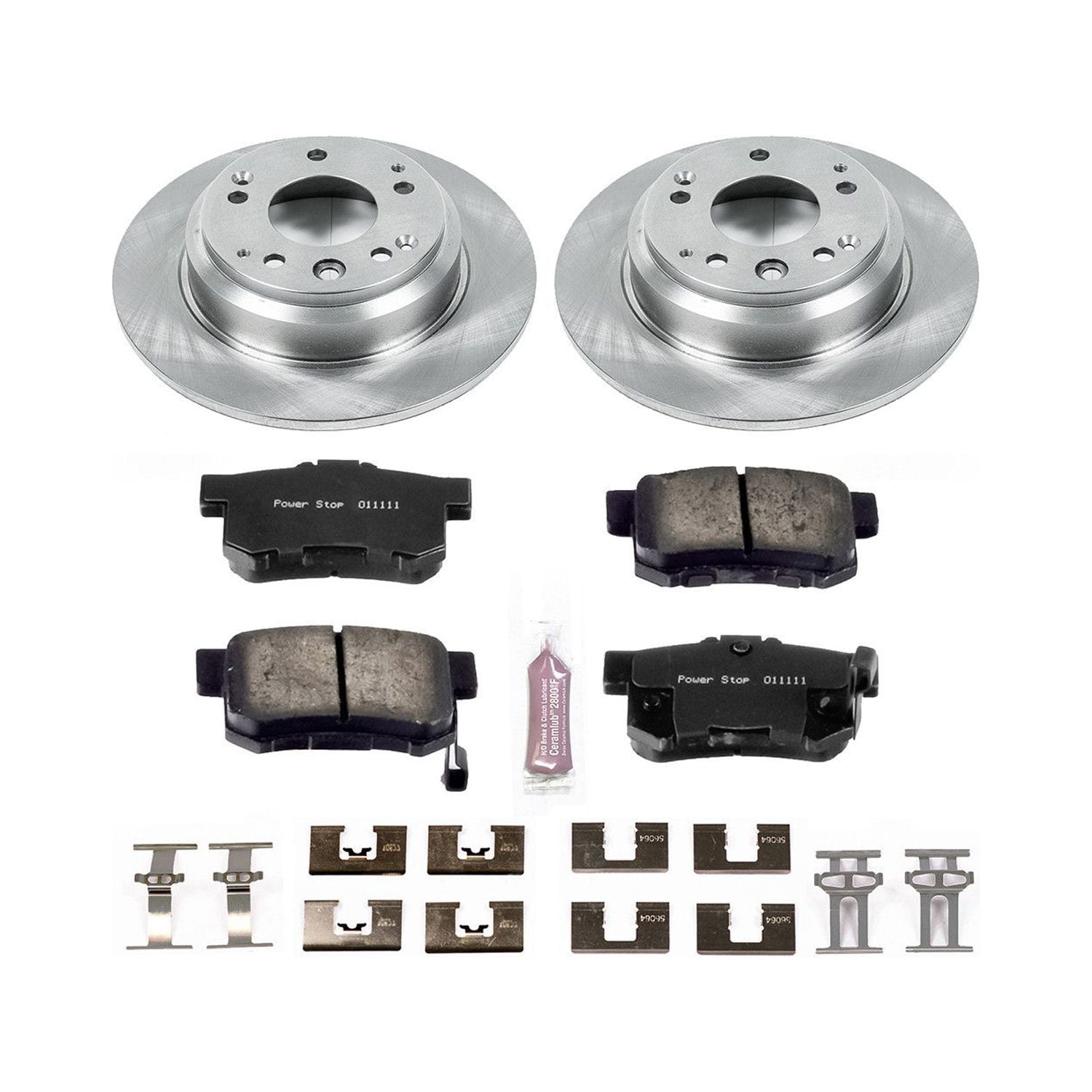 Power Stop Rear Stock Replacement Brake Pad and Rotor Kit KOE709