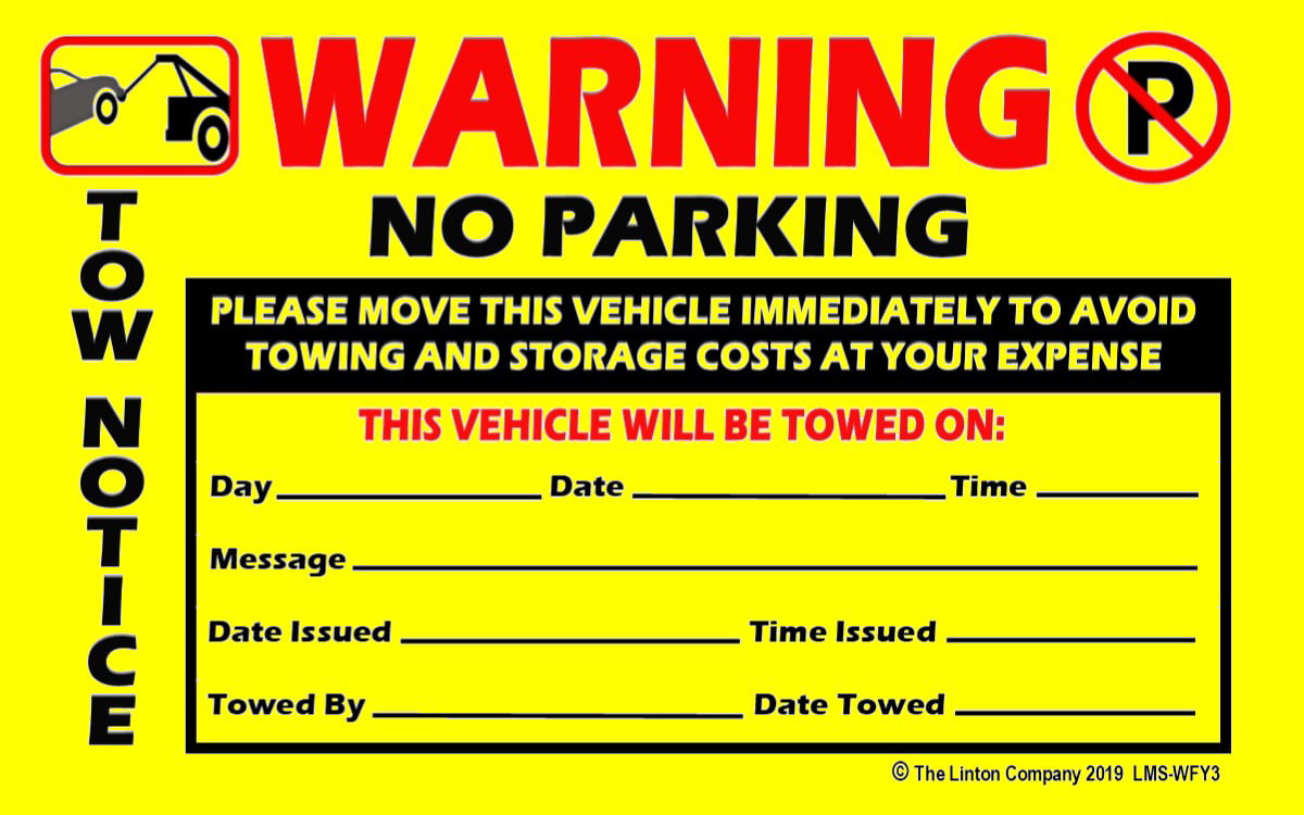 Juvale 50 Pack Blue Parking Violation Tickets For Window, Adhesive No  Parking Towing Sign Warning Stickers, 8.2 X 5.2 In : Target