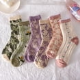 thumbnail image 2 of Holzlrgus 6-Pack Cute Girly Stylish Floral Cottoncore Ankle Socks for Women, 2 of 4
