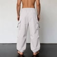 thumbnail image 7 of Leesechin Men's Baggy Cargo Pants Trendy Casual Parachute Pant Loose Fit Harem Joggers with Pockets for Streetwear, 7 of 7