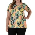 thumbnail image 2 of Scrubs Sets For Women, Casual V Neck Short Sleeve Scrub Top-Floral Print Loose Fit Nursing Uniform With Pockets Womens Sets Tops Hawaiian Shirts Women Basic Tops Tees Tops (4XL, Yellow) ZMTing, 2 of 5