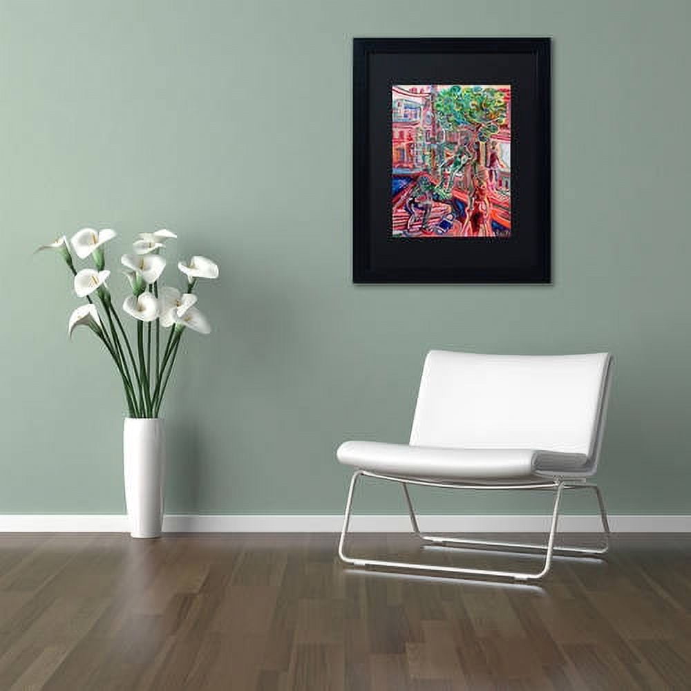 Trademark Fine Art "Sunday Skate" Canvas Art by Josh Byer, Black Matte, Black Frame