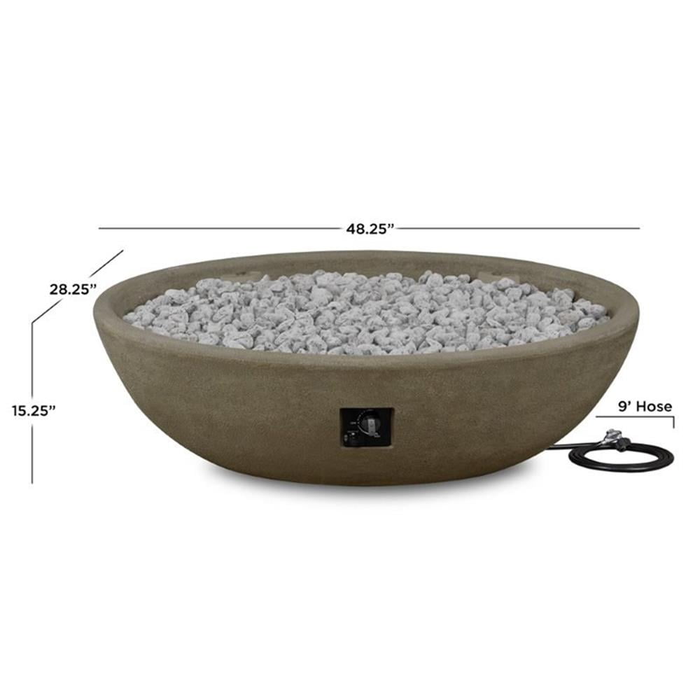 Bowery Hill Contemporary Oval Propane Fire Bowl in Glacier Gray
