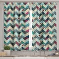 thumbnail image 2 of Ambesonne Chevron Valance & Curtain, Vintage Patchwork Art, 55"x36", Multicolor, 2 of 6