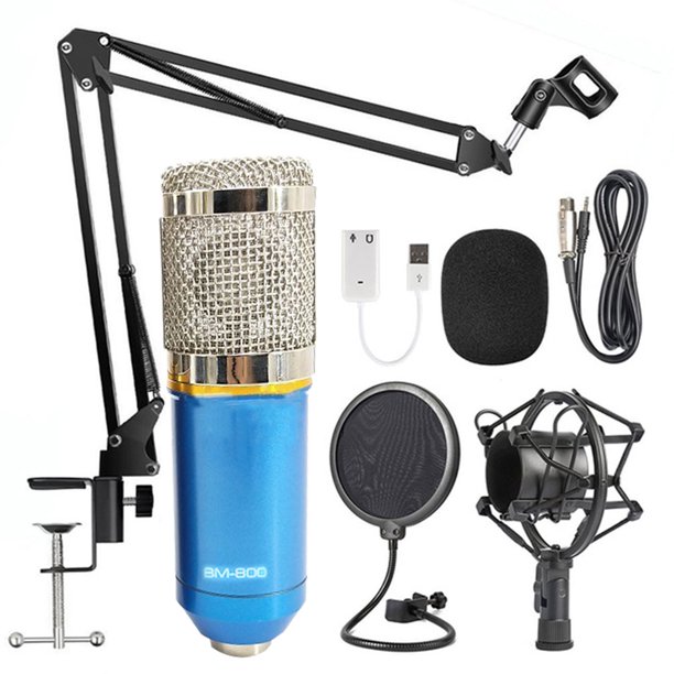 Best Choice BM-800 Professional Broadcasting Studio Recording Condenser Microphone with Mic Stand ,Pop Filter black