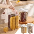 thumbnail image 1 of Contenedor organizador de tarros para almacenamiento de grano - Cubo de contenedor de cocina sellado, dispensador de comida seca compartimentada para arroz, cereales, alubias, pasta y aperitivos, 1 of 3