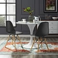 thumbnail image 2 of Side Dining Chair, Set of 2, Plastic, Wood, Black, Modern Contemporary Urban Design, Kitchen Room Cafe Bistro Restaurant Hospitality, 2 of 5