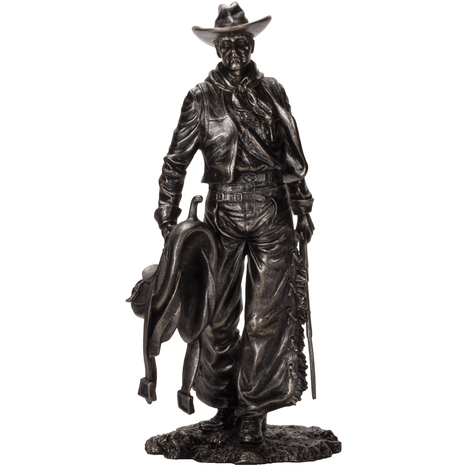 American Cowboy with Gun and Saddle Resin Figurine Home Decor