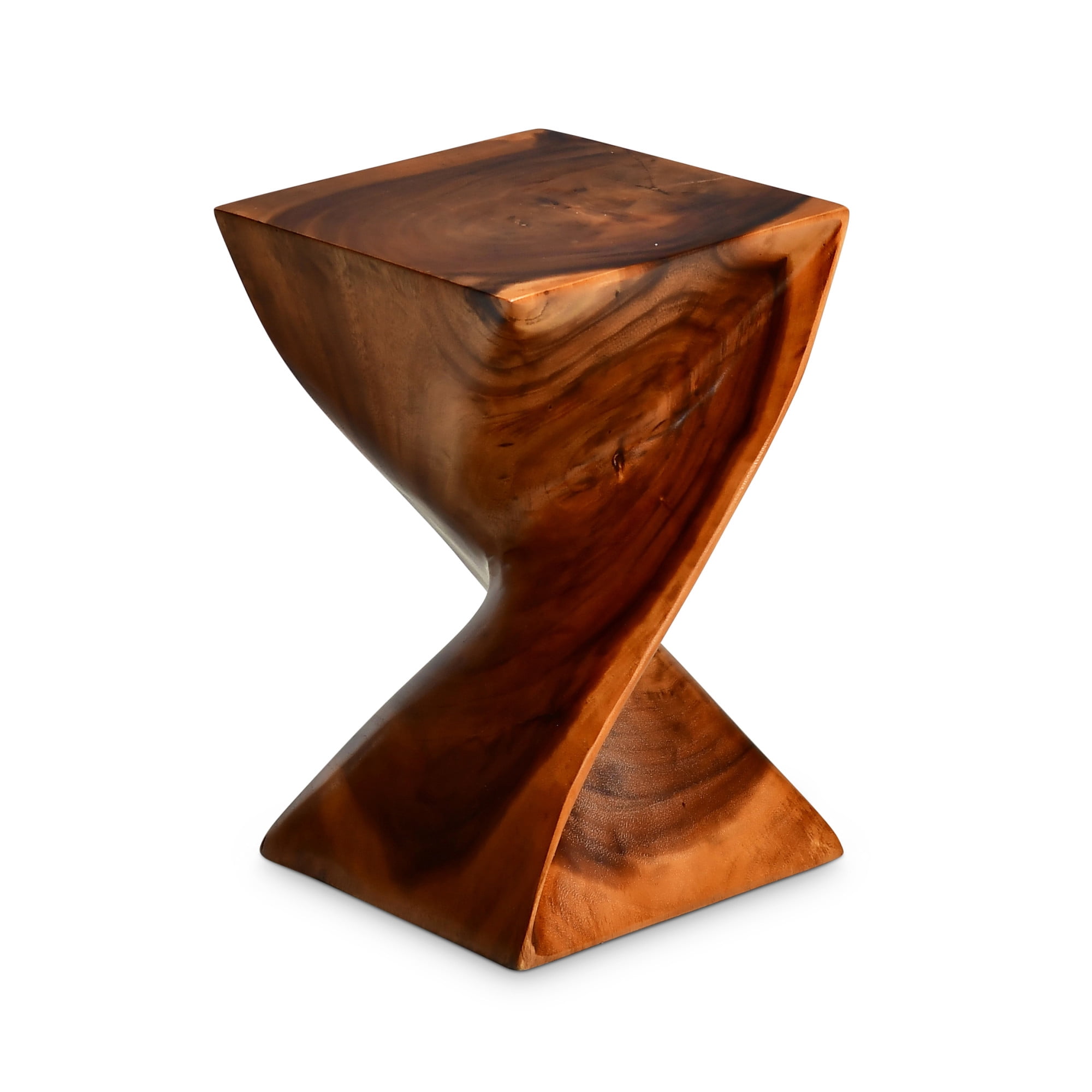 Steve Silver Paloma Contemporary Square End Table with Twisted Base, Brown