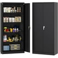 thumbnail image 2 of Acekid Metal Storage Cabinet With Lock Steel Tool Cabinet With 4 Adjustable Shelves And 4 Adjustable Feet Storage Organization For Home Garage Shop Black 72IN, 2 of 7