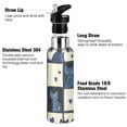 thumbnail image 3 of Yayeee 33oz Insulated Water Bottle Double Wall Stainless Steel with Flip Straw Lid, Black and Blue Cat, 3 of 7