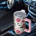 thumbnail image 6 of OBREWU Pioneer Flower Tumbler with Handle and Lid,Pioneer Flower 40oz Double Wall Vacuum Insulated Tumbler,Cups Gift for Women and Men, 6 of 7