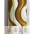 thumbnail image 6 of Abstract Sheer Curtains 45 Inches Long 2 Panels Wavy Lines Yellow and White Gradient Texture Modern Light Filtering Semi Sheer Window Curtains Drapes for Bedroom Living Room 52"x45", 6 of 7