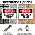 thumbnail image 3 of (2 Pack) Elevator Shaft OSHA Danger Sign 10 Inch X 7 Inch Indoor / Outdoor Rust-Free Aluminum Metal Signs for Workplace, Workshop, and Construction Site, Made in the USA, 3 of 8