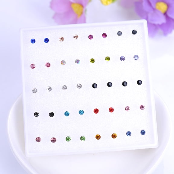 XmhyTop-A 20 Pairs 2mm Resin Stud Earrings, Hypoallergenic Smooth Plastic Earrings, Lightweight Mini Round Piercing Studs Sensitive Ear Jewelry for Daily Wearing, 20 Pairs Pack,Multicolored B
