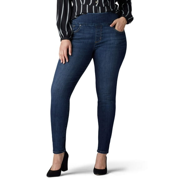 Lee Women's Plus Size Sculpting Slim Fit Skinny Pull On Jean