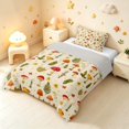 thumbnail image 2 of Homewish Cute Cartoon Mushrooms Twin Comforter Sets,Kawaii Floral Plants Bedding Set,Beige,Light Gray Reversible,2 Pieces,1 Comforter and 1 Pillowcase, 2 of 7