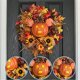 thumbnail image 4 of Corona de calabaza de otoño - Corona de otoño para la decoración de la puerta principal, arces artificiales, girasol, cosecha de otoño, decoración navideña, exterior interior, 4 of 5