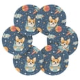 thumbnail image 2 of WOBOGO Corgi Rocket Element Pattern Coil Coasters Set of 6 Minimalist Cotton Woven 3.94 inch Non-Slip Insulated and Absorbent Home Accessories., 2 of 7
