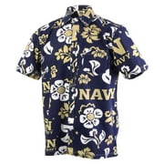 Wes and Willy Men's Naval Academy Navy Floral Shirt Button Up Beach Shirt
