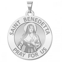Saint Benedetta Cambiagio Frassinello Religious Medal  - 2/3 Inch Size of Dime, Solid 14K White Gold