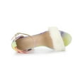 thumbnail image 4 of BLISSFUL STEP Women's Sandals Block Heels Tie Dye Fur Platform Sandals Purple Yellow 7, 4 of 6
