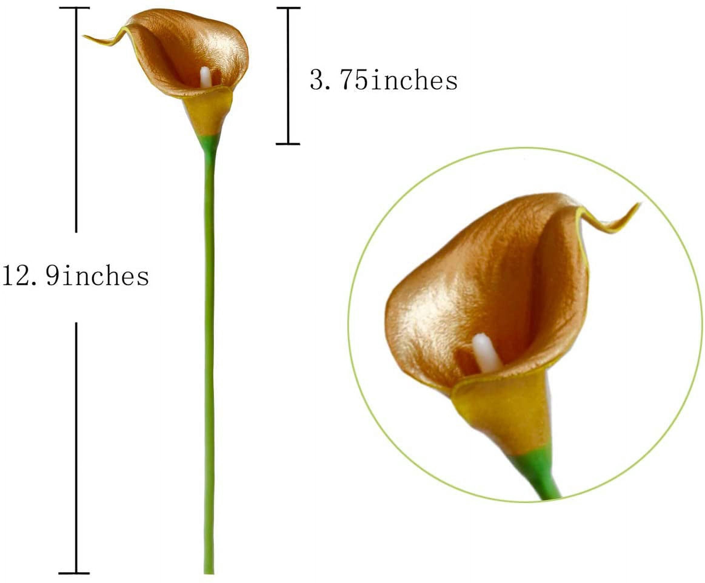 20Pcs Artificial Calla Lily Flower Real Touch Latex Flowers for DIY Wedding Bouquet Party Home Decor (Pure White)