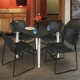 thumbnail image 2 of 30" Square Breakroom Table- Ash Top- Chrome Base & 4 Zeng Stack Chairs- Black, 2 of 10