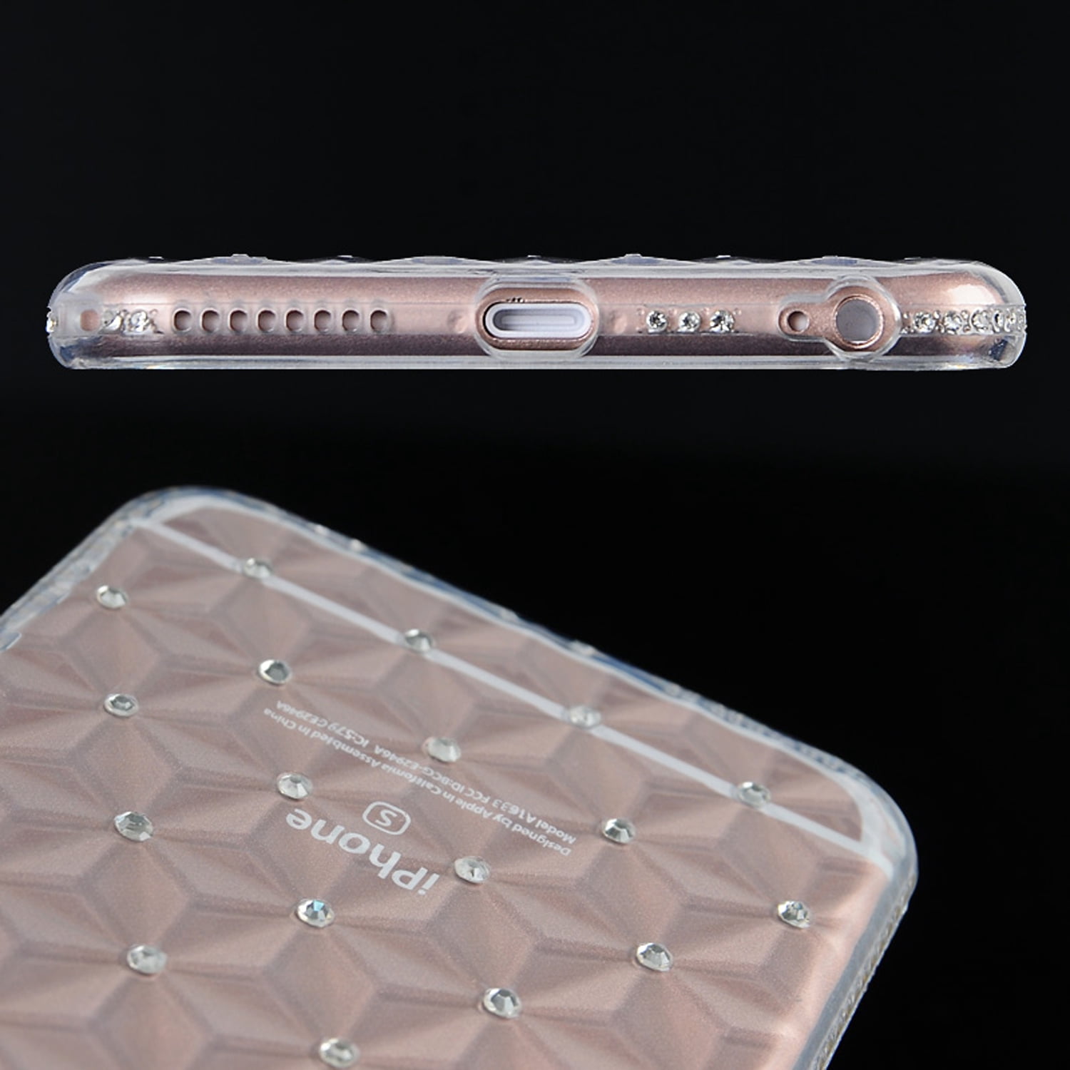 Faux Diamond Slim Translucent Flexible TPU Skin Case for iPhone 6 iPhone 6s