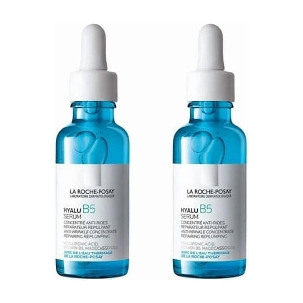 La Roche-Posay Hyalu B5 Hyaluronic Acid Serum, Plumping Hydrating Face Serum with Vitamin B5, 30ml, 2-Pack
