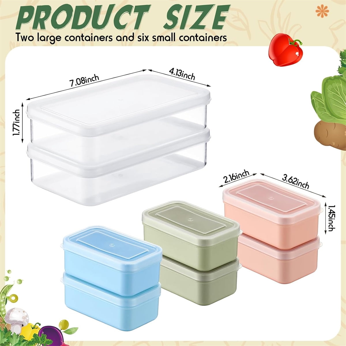 2 Pcs Snack Containers Yahome Reusable Bento Box with Compartments 20oz Lunch Container with Leak-proof Lids Mini Removable Divided Meal Prep Box for Work Travel in Compact Size
