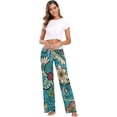 thumbnail image 6 of GZHJMY Women's Pajama Pants Indian Ornament Print Comfy Stretch Sleepwear Womens Wide Leg Pants Casual Loose Yoga Sweatpants Comfy Lounge Pajama, Medium, 6 of 7