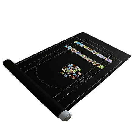 Puzzle Toy 26x46 Inch Puzzle Mat Roll Up Storage for Kids - 15 Piece Puzzle Play Mat Organizer and Educational Toy One Size Black