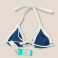 thumbnail image 5 of Blue Denim/White Strap Slide Triangle Bikini Top Women's Swimwear--_, 5 of 8